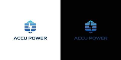 Unique and powerful accu power logo design 2 vector