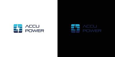 Unique and powerful accu power logo design 3 vector