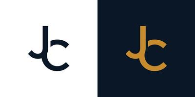 Modern and simple JC logo design vector