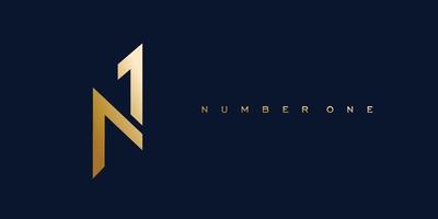 moderno y profesional número uno logo diseño vector