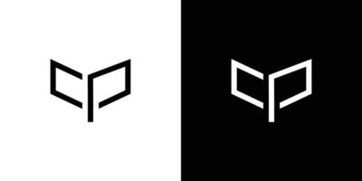 moderno y único letra cp iniciales logo diseño vector