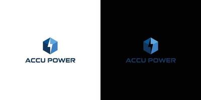 Unique and powerful accu power logo design 4 vector