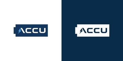 Unique and powerful accu power logo design 5 vector