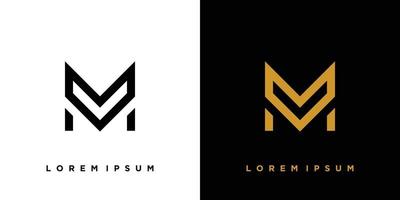 Modern and powerful M logo design vector