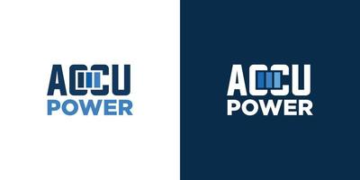 Unique and powerful accu power logo design vector