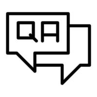 Question and Answer in outline icon. Help, message, ask symbol vector