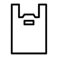 Plastic bag in outline icon. Shopping bag, packaging, vector