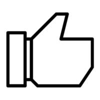 pulgar gesto dedo en contorno icono. como, favorito, aprobar, bueno símbolo. social medios de comunicación botón vector