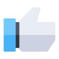 Thumb gesture finger in flat icon. Like, favorite, approve, okay symbol. Social media button vector