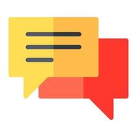 Message, chat, customer support, comments, review, question and answer in flat icon vector