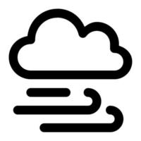 Windy and Cloudy in outline icon. Wind, cloud, summer, autumn, spring, season, weather vector