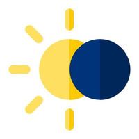 Eclipse in flat icon. Sun, moon, lunar, eclipse symbol vector