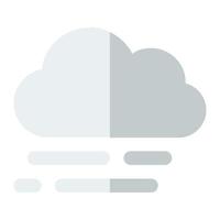 Cloud with fog in flat icon. Foggy, smoke, cloudy, weather, climate vector