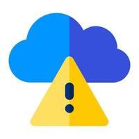 Weather alert symbol in flat icon style. Warning, cloud, forecast sign vector