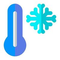 Thermometer with snowflake in flat icon. Winter, cold, season, weather, forecast vector