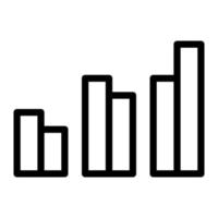 Isolated statistics graph in outline icon on white background. Growth, analytics, seo and web vector