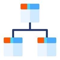 Isolated sitemap in flat icon on white background. Schema, organization, wireframe, web, seo vector