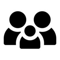 Isolated family in solid glyph icon style. Group, users, customers, audiences, people vector