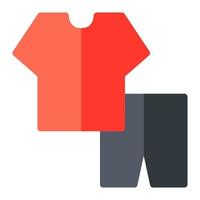 Fashion category online store in flat icon. T-shirt, short pant, clothing, apparel, online shopping vector