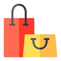 compras bolso en plano icono. en línea comercio, compras, comercio electrónico vector