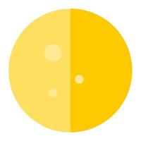 Full moon phase in flat icon. Moon, planet, surface, space vector