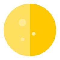 Full moon phase in flat icon. Moon, planet, surface, space vector