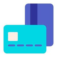 Isolated debit card in flat icon on white background. Payment method, payment card vector