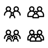 Isolated family in outline icon style. Group, users, customers, audiences, people vector