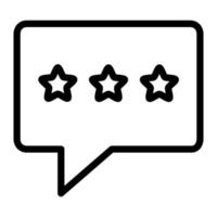 Isolated rating star in outline icon on white background. Review, satisfaction, feedback, testimonial, promotion, message, chat bubble vector