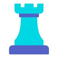 Isolated marketing strategy in flat icon on white background. Rook, chess, plan, business vector