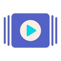 Isolated video slide presentation in flat icon on white background. Marketing, advertising, media player, slides vector