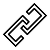 Isolated chain in outline icon on white background. Connection, link, url, attach, web, seo vector