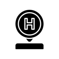 hotel location icon with glyph style vector