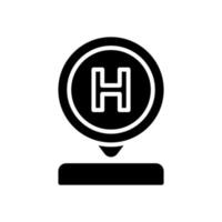 hotel location icon with glyph style vector