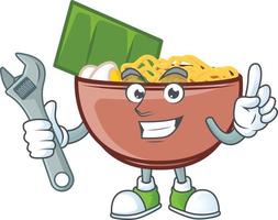 Bowl of noodle cartoon character style vector