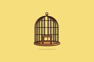 Birdcage with Open Door vector illustration. Animal nature object icon concept.