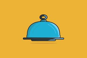 Casserole Dish Kitchen Cooking Pot vector illustration. Kitchen appliance element icon concept. Pan with lid for dishes, kitchen, home cooking vector design with shadow on light green background.