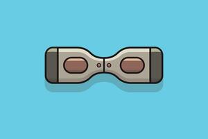 Hover Board, Dual Wheel Self Balancing Electric Skateboard Smart Scooter vector illustration. Technology object icon concept. Electric Skateboard vector design with shadow on blue background.