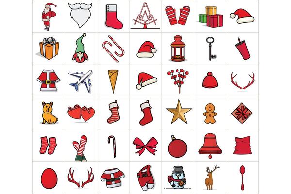 Set of Christmas Celebration element vector illustration. Christmas holiday object icon concept. Collection of Happy New Year 2022. Happy Christmas 2022 icons design.