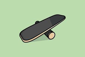 Wooden Balance Board vector illustration. Sport object icon concept. Lifestyle objects, Exercise board, Fitness activity. Balanced and unbalanced, equal and unequal weightiness board vector design.