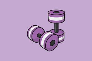 Metal Gym Dumbbell vector illustration. Gym fitness object icon concept. Body fitness, Gym exercise, Gym and fitness, Work out. Dumbbell for training body muscles vector design.