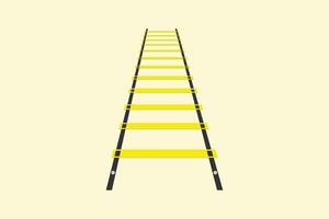 Speed Training Agility ladder vector illustration. Body fitness objects icon concept. Speed training exercise equipment vector design with shadow on light yellow background.