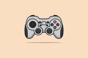 Joystick Controller and Game Pad Stick vector illustration. Sports and technology gaming objects icon concept. Video game controller or game console vector design with shadow on orange background.