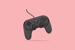 palanca de mando controlador y juego almohadilla palo vector ilustración. Deportes y tecnología juego de azar objetos icono concepto. vídeo juego controlador o juego consola vector diseño con sombra en naranja antecedentes.