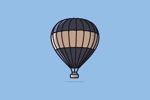 Hot Air Balloon vector illustration. Air Transportation object icon concept. Graphic isolated colorful aircraft. Balloon festival. Air balloon vector design with shadow on dark blue background.