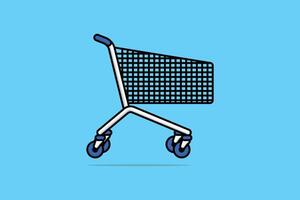 Shopping Carts Side Views vector illustration. Shopping and business object icon concept. Shopping colorful trolley for goods logo design. Empty shopping trolley vector design.