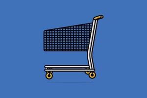 Shopping Carts Side Views vector illustration. Shopping and business object icon concept. Shopping colorful trolley for goods logo design. Empty shopping trolley vector design.