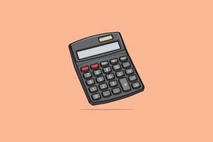 ilustración de vector de calculadora digital electrónica. concepto de icono de objeto de negocios y finanzas. diseño de vector de dispositivo de teclado digital con sombra sobre fondo rosa.