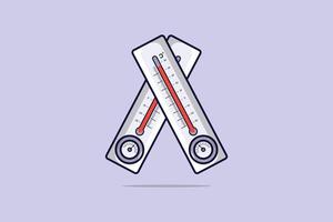 Celsius Meteorology Thermometer vector illustration. Health and medical object icon concept. Thermometer for measuring heat and cold winter temperature. Temperature scale for measurement weather.