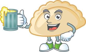 Pierogi cartoon character style vector